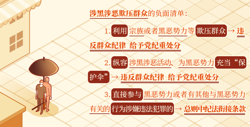 涉黑涉恶欺压群众的处分规定