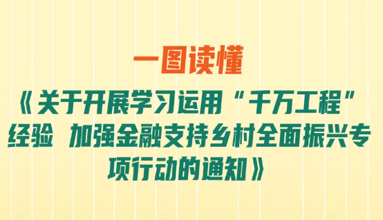 一图读懂《关于开展学习运用“千万工程”经验 加强金融支持乡村全面振兴专项行动的通知》